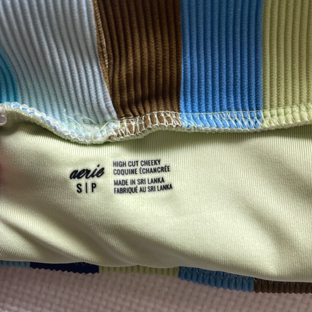 Aerie Striped Bikini Set - Blue, Green, Brown - Picture 10 of 11